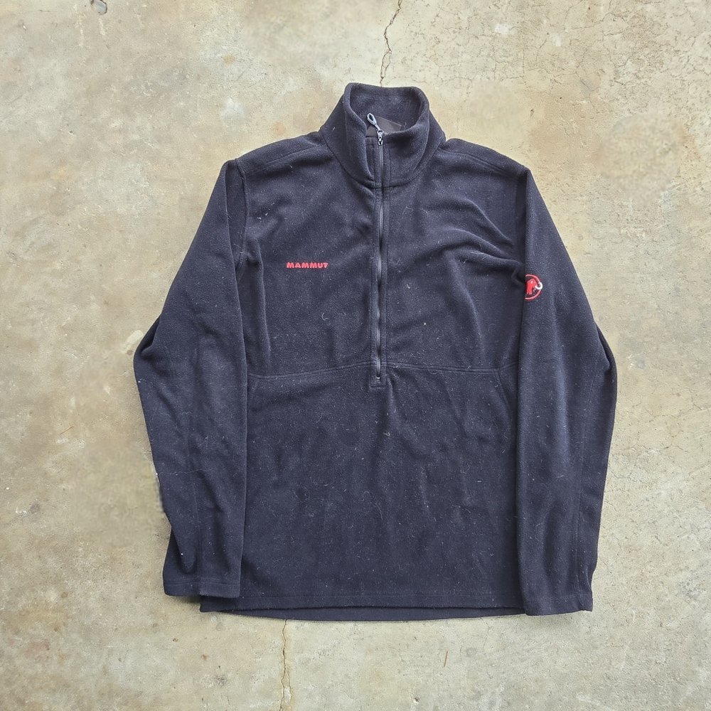 Mammut 1/2 Zip Mens XL Black Light Fleece Pullover Jacket